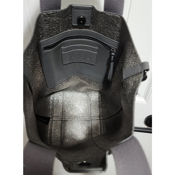 Botkier New York gray pebble leather purse bag camera strap large tote crossbody - Picture 4 of 8